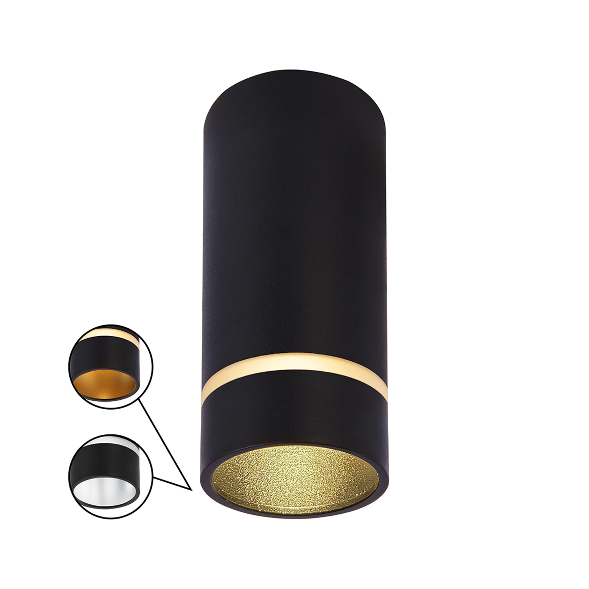 M8885  Split 6cm Spotlight, 1 Light GU10 (Not Included), Black